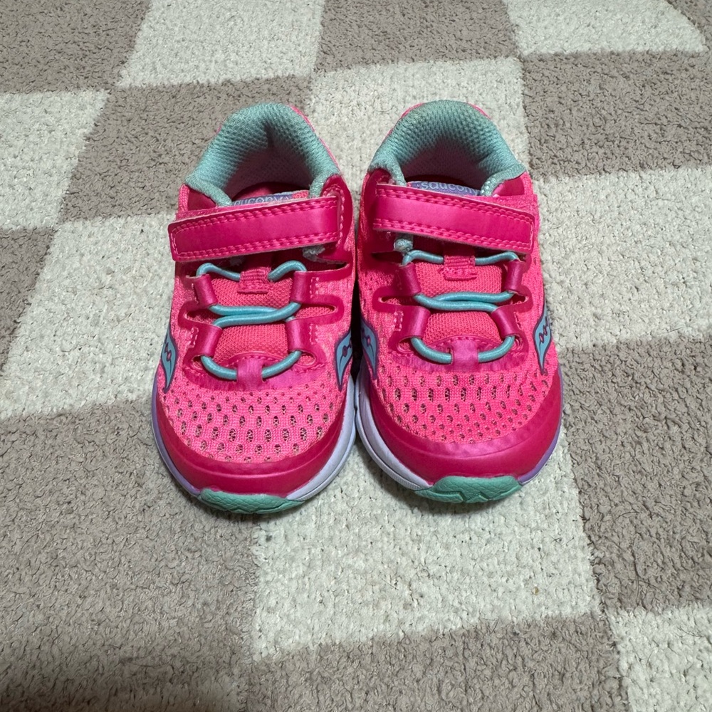 Saucony Vibrant Pink and Aqua Kids Sneakers